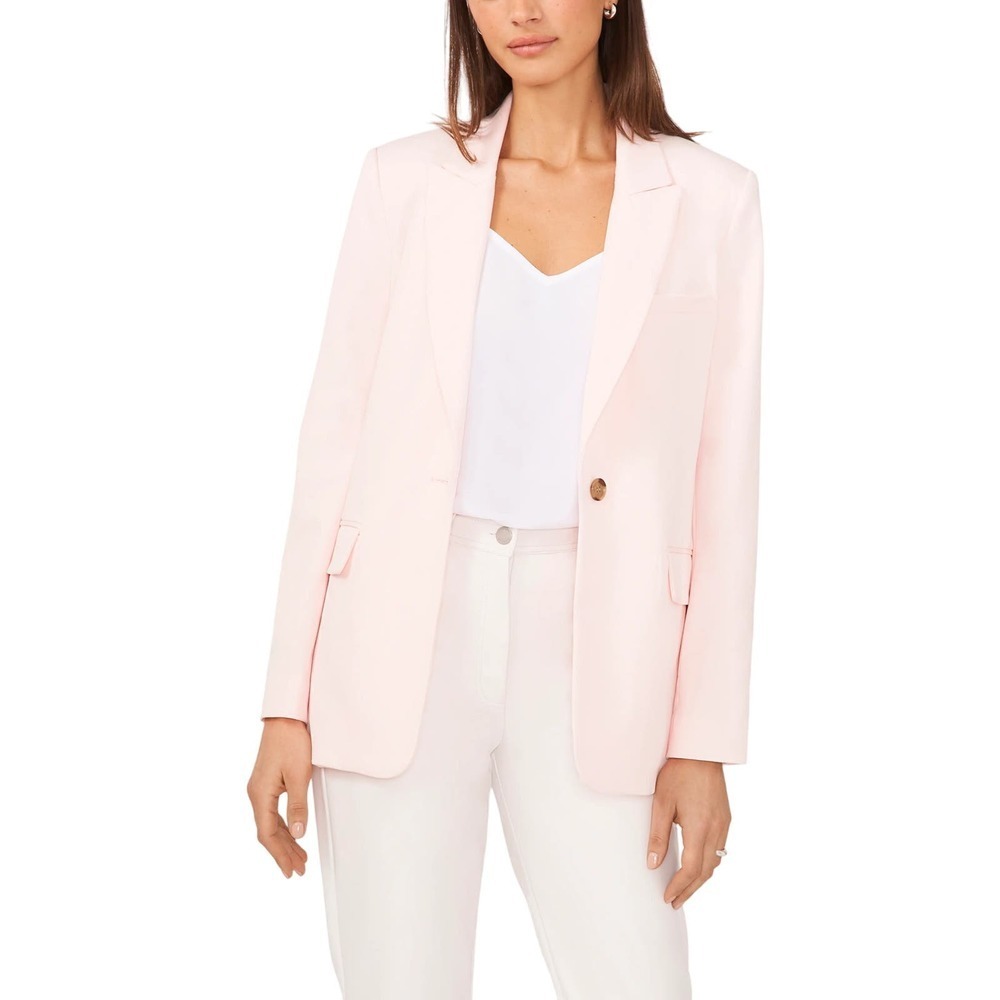 Halogen Single Button Relaxed Blazer in Pink Dogwood Size 10
